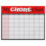 Red Children's Chore Charts Full Color Flyer