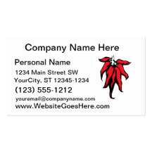 Red Chilli Peppers On a String Graphic Business Card