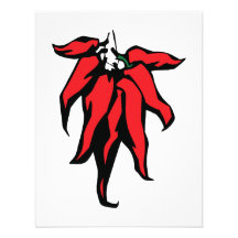 Red Chilli Peppers On a String Graphic Custom Invites