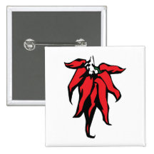Red Chilli Peppers On a String Graphic Pin