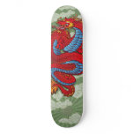 Red Chinese Dragon on Green skateboards