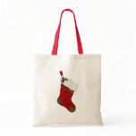 Red Christmas Stocking Tote Bag