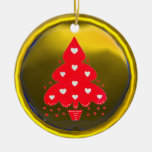 RED CHRISTMAS TREE HOLIDAY PARTY yellow Christmas Tree Ornaments