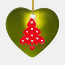 RED CHRISTMAS TREE HOLIDAY PARTY yellow Christmas Ornament