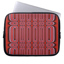 Red Circle Pattern Laptop Sleeves