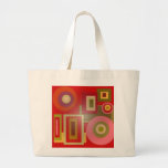 red circles squares tote bags