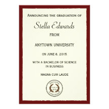 Red Classic Graduation Announcement