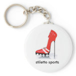 red cleat stiletto, stiletto sports keychains