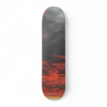 Red Clouds Sky Skateboard
