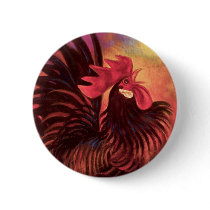 Red Cock Rooster Painting Art - Multi Pin