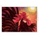 Red Cock Rooster Painting Art - Multi cards