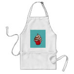 Red Coffee Cupcake teal Apron