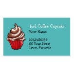 Red Coffee Cupcake teal Business Card