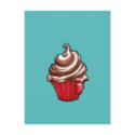 Red Coffee Cupcake teal Postcard