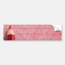 Red colour pencil with colouring bumper sticker