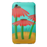 Red Cone Flower Scene iPhone 3 Cases