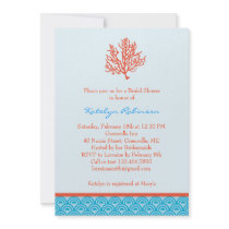 Red Coral Bridal Shower Invitation