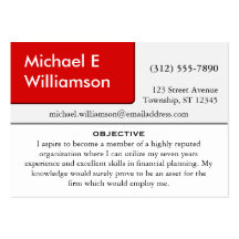 Red Corner RESUME Business Cards
