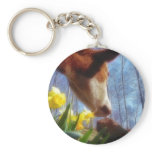 Red Cow and Yellow Daffodils keychains