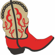 Red Cowboy Boot Acrylic Cut Outs