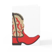 Red Cowboy Boot Greeting Cards