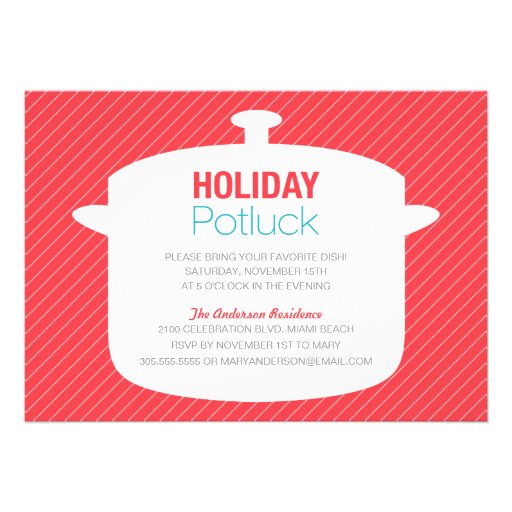 RED CROCK POT | HOLIDAY POTLUCK INVITATIONS