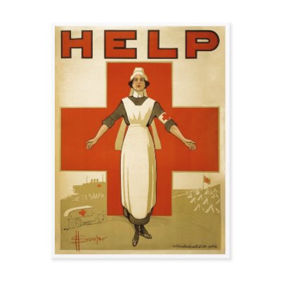 Red Cross Nurse Help Advertisement World War 2 Post Card