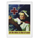 Red Cross Poster - Nurse at the Helm Greeting Card