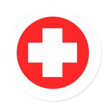 Red Cross Products & Designs! Round Stickers