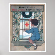 Red Cross Service Flag (US00202B) Posters