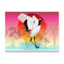 Red Crowned Crane and Setting Sun  Postcard
