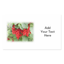 Red Currants on the Plant. Green Leaves. Rectangle Sticker