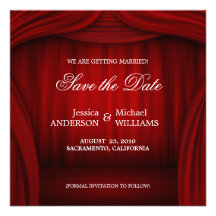 Red Curtain - Save the date announcement
