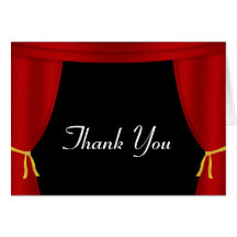 Red Curtain Thank You Greeting Card