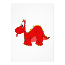 Red Cute Dragon Personalised Announcement