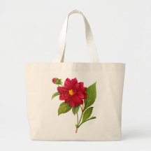 Red Dahlia by Pierre Joseph Redoute Tote Bags