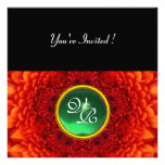 RED DAHLIA, JADE ,bright green black yellow Personalized Announcements