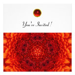 RED DAHLIA, RUBY,   bright  black white Personalised Invitation