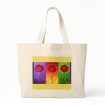 Red Daisy Flower Painting - Multi Bags