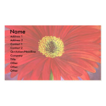 Red Daisy Flower Painting - Multi Business Card