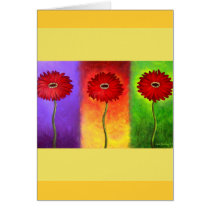 Red Daisy Flower Painting - Multi