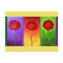 Red Daisy Flower Painting - Multi