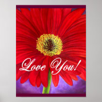Red Daisy Flower Painting - Multi