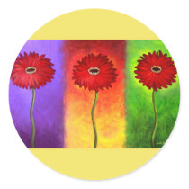 Red Daisy Flower Painting - Multi