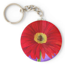 Red Daisy Gerber Flower Painting Art - Multi