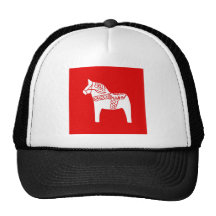 Red Dala Horse Mesh Hat