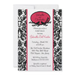 Red Damask Bridal Shower Invitation