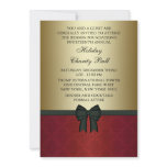 Red Damask Gold Black Tie Corporate Party invitations