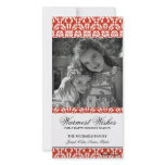 Red Damask Holiday Photo Card photo cards