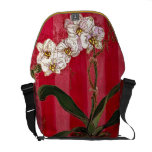 "Red Damask Phalie" Messenger Bag